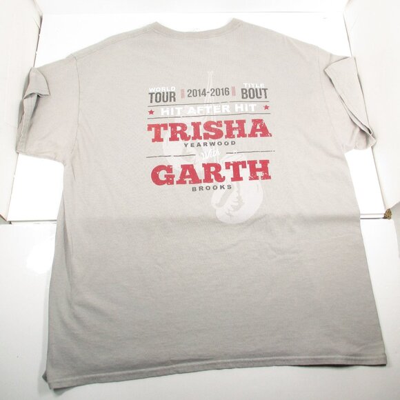 Trisha Yearwood Garth Brooks Hit after Hit World Tour 2014-2016 Gray T-Shirt XL - Picture 4 of 5